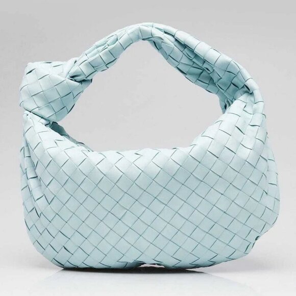 Bottega Veneta Light Blue Intrecciato Woven Nappa Leather Teen Jodie Bag - Picture 1 of 11